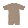 Bruingrijs zwempakje met palmboompje - Short sleeve sunsuit choco