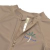 Bruingrijs zwempakje met palmboompje - Short sleeve sunsuit choco