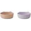 Set van 2 siliconen kommetjes - Vanessa silicone bowls 2-pack light lavendar/rose mix