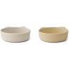 Set van 2 siliconen kommetjes - Vanessa silicone bowls 2-pack wheat yellow/sandy mix