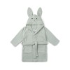 Muntgroene badjas met konijntje - Lily bathrobe rabbit dusty mint