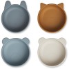 Set van 4 siliconen snackkommetjes - Iggy silicone bowls whale blue multi mix