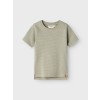 Sage gestreepte shirt - Nmffeng slim top mos grey