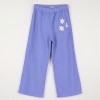 Lila corduroy broek met bloemetje - Corduroy pants daisies lavender