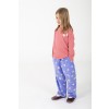 Lila corduroy broek met bloemetjes - Corduroy wide pants daisies lavender
