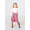 Roze rok met hartjes - Woven midi skirt hearts pink lemonade