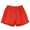 Koraalrode short - Coral red woven linen bermuda 