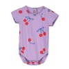 Paarse body met kersjes - Baby body cherries allover mauve