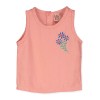 Oudroze topje - Muslin baby sleeves top clay pink