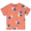 Oranje t-shirt met sterren - Regular t-shirt lucky blue stars allover papaya 