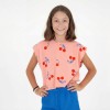 Oudroze t-shirt met kersen - Crop top cherries allover clay pink (stapelkorting)