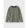 Donkergroen/greige gestreepte t-shirt - Nkmsalmo pure cashmere