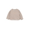Bruin/ecru gestreepte t-shirt - Striped rib sweater tufting