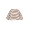 Bruin/ecru gestreepte t-shirt - Striped rib sweater tufting
