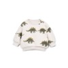 Beige sweater met dino's - Printed fleece sweater dino