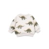 Beige sweater met dino's - Printed fleece sweater dino