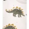 Beige sweater met dino's - Printed fleece sweater dino