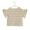 Gestreepte t-shirt met ruche - Striped jersey t-shirt fiber