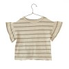 Gestreepte t-shirt met ruche - Striped jersey t-shirt fiber