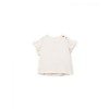 Ecru t-shirt met ruches - Jersey t-shirt bio resin