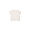 Ecru t-shirt met ruches - Jersey t-shirt bio resin