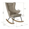 Schommelstoel - rocking chair deluxe pluche - Chalk