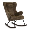 Schommelstoel - rocking chair deluxe pluche - Espresso