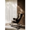 Schommelstoel - rocking chair deluxe pluche - Espresso
