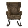 Schommelstoel - rocking chair deluxe pluche - Espresso
