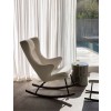 Schommelstoel - rocking chair deluxe bouclé - Cream