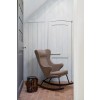Schommelstoel - rocking chair deluxe - Linen look - Coffee