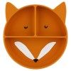 Siliconen bord met onderverdelingen vos  - Silicone divided suction plate Mr. Fox