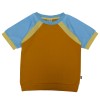Mosterdgele/lichtblauwe t-shirt - Dennis shirt golden yellow