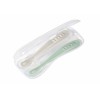 Set van 2 siliconen "soft" lepels met opbergdoosje - Velvet grey + sage green (vanaf 4 maanden)