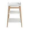 Verzorgingstafel met houten poten - Luiertafel hip - white/naturel