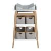 Verzorgingstafel met houten poten - Luiertafel hip - white/naturel