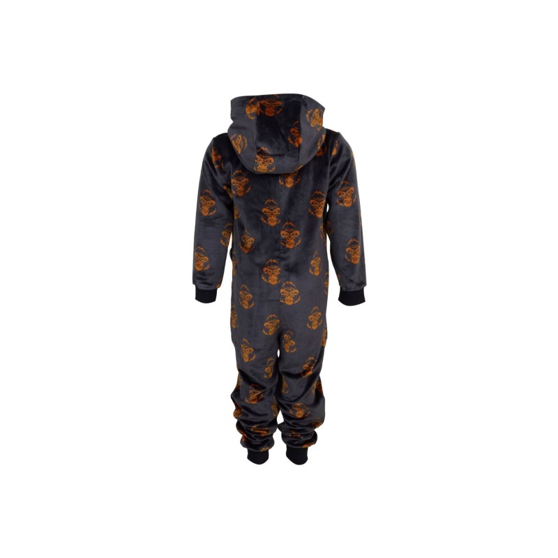 Someone - Fluweelzachte onesie met apen - Nap antracite